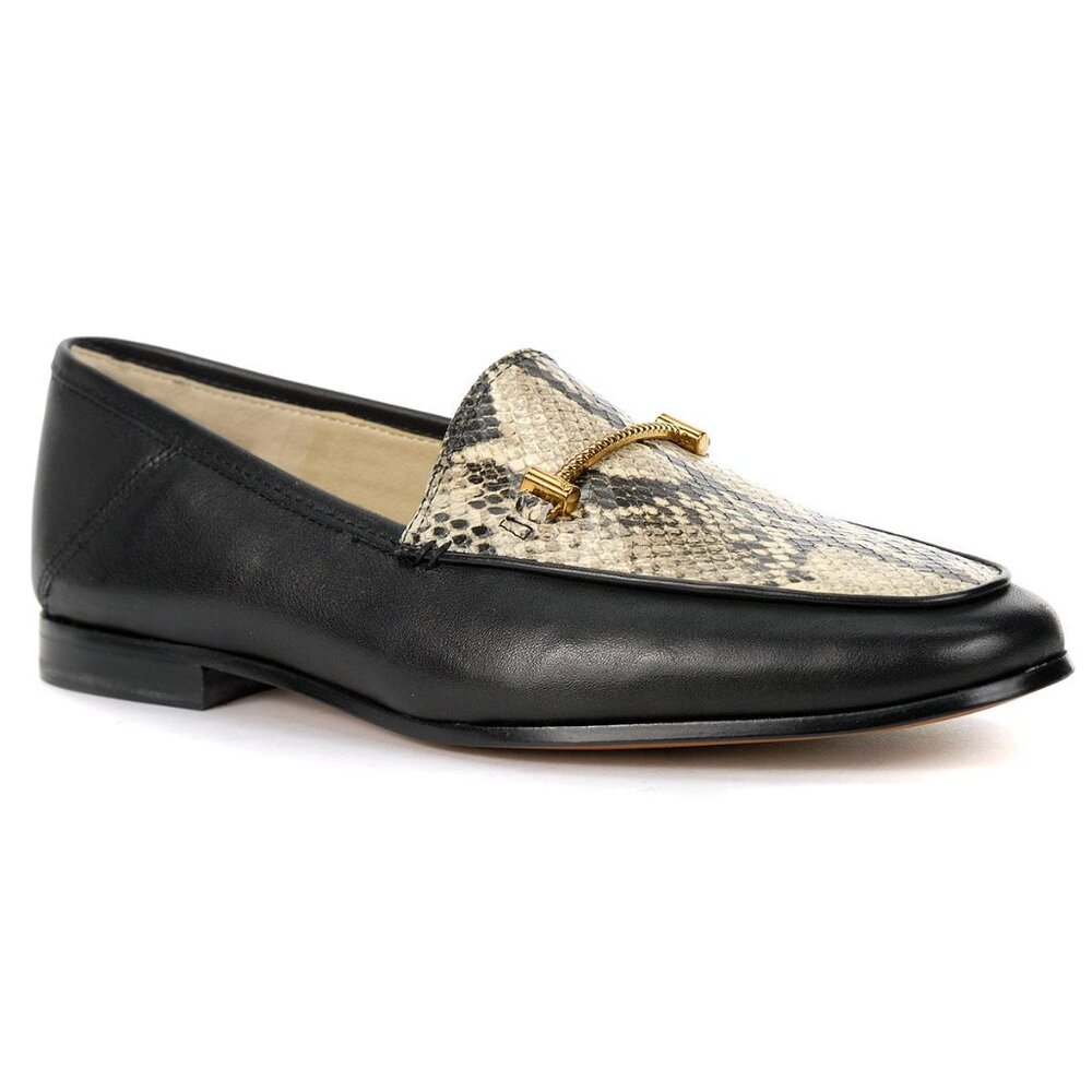 Sam Edelman size 7 Black and snake print leather flats